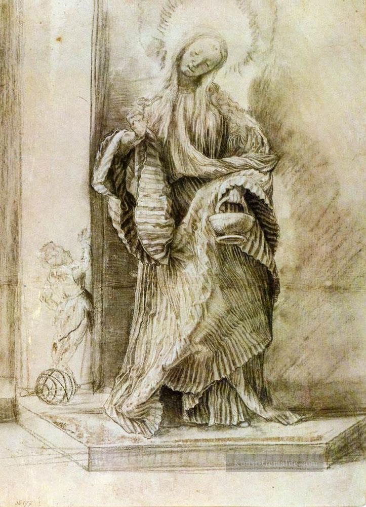 St Dorothy mit dem Korb der Blumen Renaissance Matthias Grunewald Ölgemälde